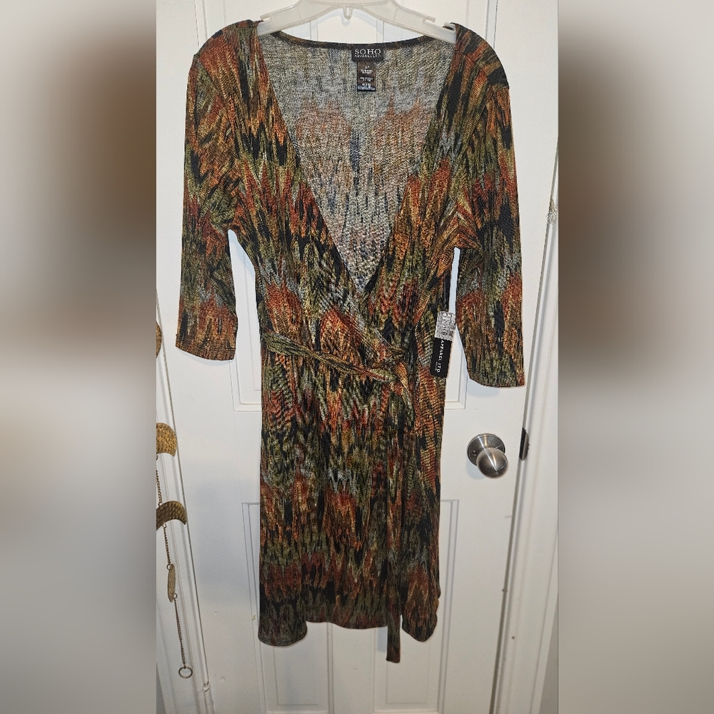 Wrap dress 3/4 sleeve 14p